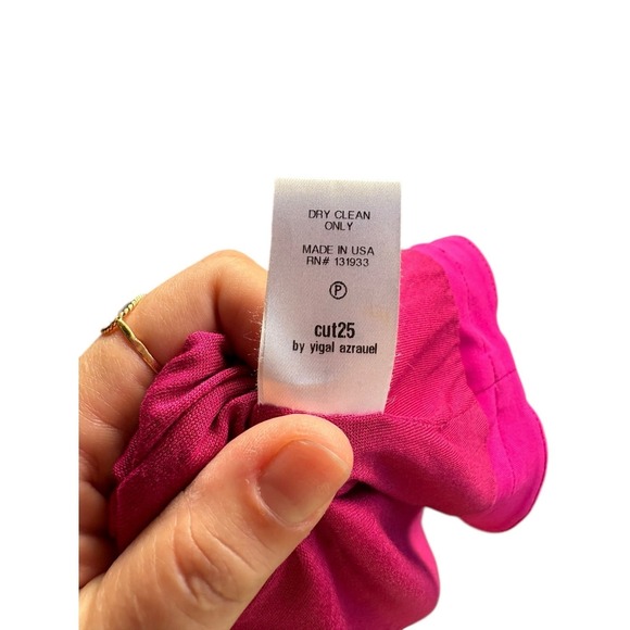 New NWT Cut25 by Yigal Azrouel Pink One Shoulder Gathered Bodycon Mini Dress - L - Picture 7 of 9